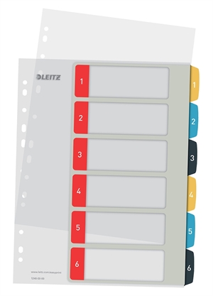 Leitz Register tiskana vrsta PP A4+ 1-6 Cosy barve