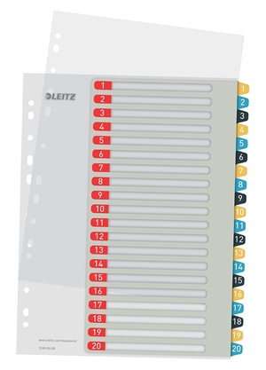 Leitz Register z zavihki PP A4+ 1-20 Cosy barve