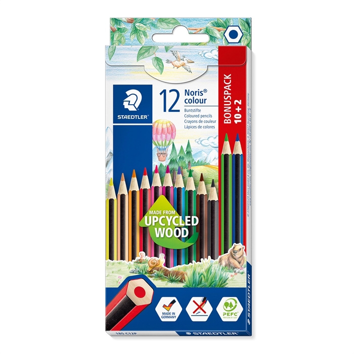 Set barvnih svin?nikov Staedtler Noris Upcycled Wood (10+2)