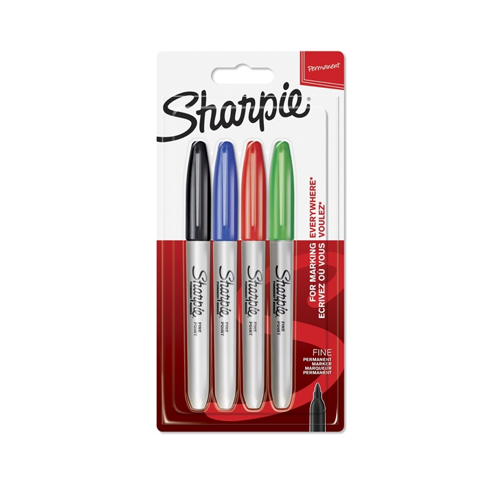 Marker Sharpie Fine Basic 1,0 mm, paket 4 kos