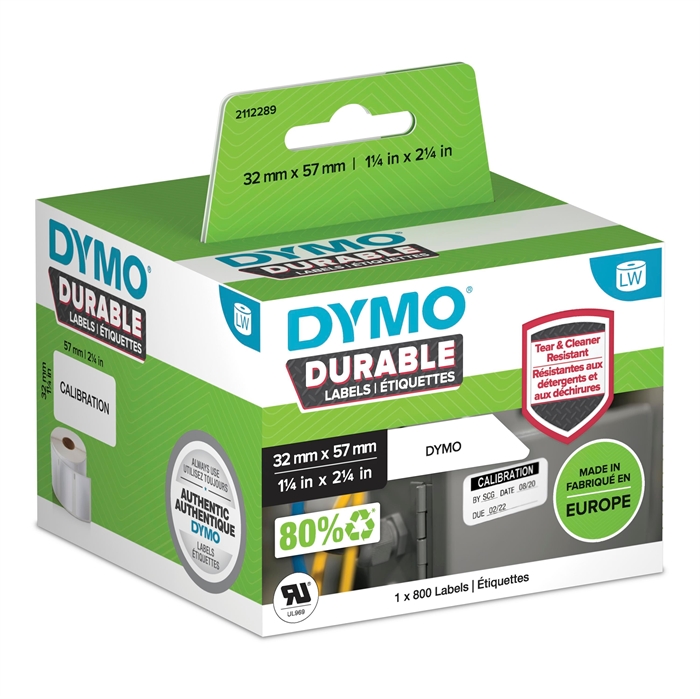 Dymo LabelWriter Durable srednje večnamenske nalepke 57 mm x 32 mm stk.