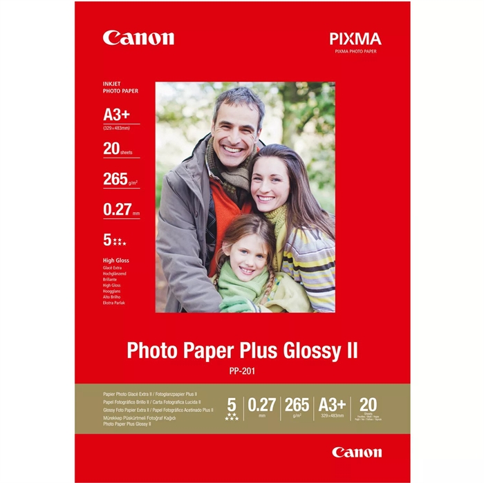 Canon PP-201 Photo Paper Plus II 265g/m² - A3+, 20 listov