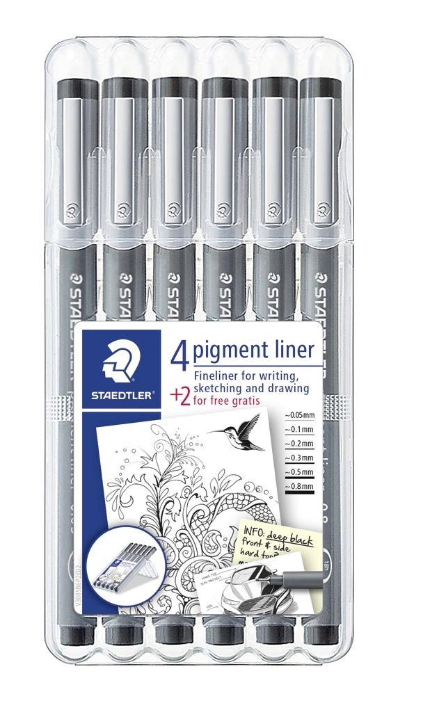 Staedtler Fineliner pigmentno ?rtalo razli?nih barv (6)