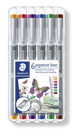 Staedtler Fineliner pigmentno ?rtalo 0,5 mm sortirano (6)