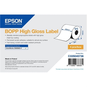 Epson BOPP High Gloss Label - Continuous Roll: 203 mm x 68 m