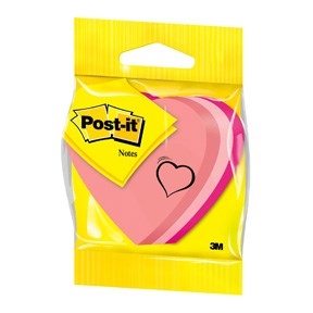 3M Post-it Listki 70 x 70 mm, ''srce'' neon