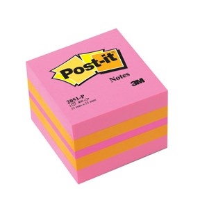 3M Post-it listki 51 x 51 mm, mini kockasti blok roza