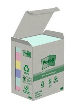 3M Post-it listki 38 x 51 mm, reciklirane različne barve - 6 paketov