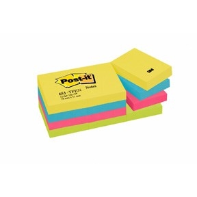 3M Post-it listki 38 x 51 mm, Energični - 12 paketov