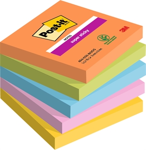 3M Post-it listki super lepljivi Boost 76 x 76 mm, - 90 listov - 5 paketi