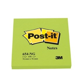 3M Post-it listki 76 x 76 mm, neonsko zelena