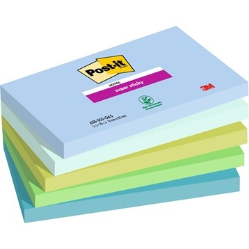 3M Post-it lističi super lepljivi Oasis 76 x 127 mm, - 90 listov - 5 pakiranje