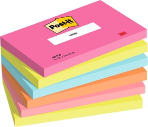 3M Post-it Poptimistični 76 x 127 mm, 100 listov - 6 paketov