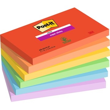 3M Post-it listki super lepljivi Igrivi 76 x 127 mm, - 90 listov - 6 paketov