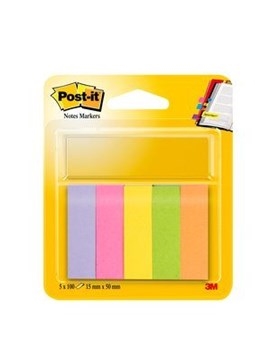 3M Post-it Index zavihek 15 x 50 mm papir mešani neon - 5 paket