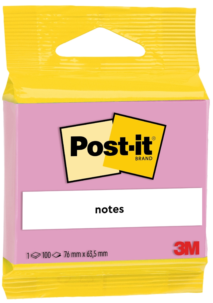 3M Post-it roza 63,5 x 76 mm, 100 listov