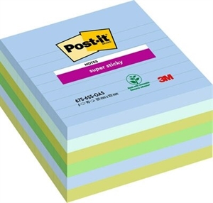 3M Post-it listki super lepljivi 101 x 101 z linijami Oasis - 6 paket