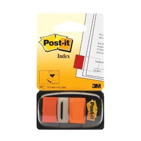 3M Post-it Index zavihki 25,4 x 43,2 mm, oranžna