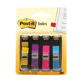 3M Post-it označevalci 11,9 x 43,1 mm, asst. neon - 4 paketi