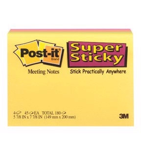 3M Post-it listki super lepljivi 149 x 200 Sestanek ass. barve - 4 pakiranje