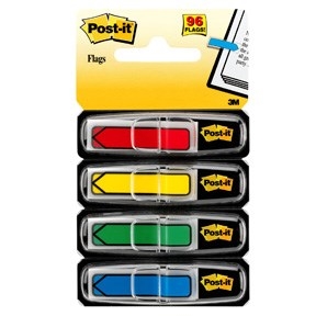 3M Post-it Index zavihki 11,9 x 43,1 mm, "pil" različne barve - 4 kosi