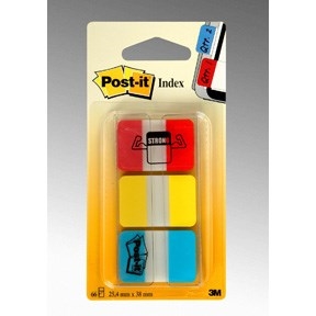 3M Post-it Index zavihki 25,4x38,1 Močne razn. barve - 3 paketi