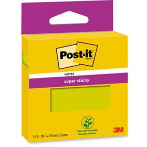 3M Post-it listki super lepljivi zeleni 76 x 76 mm, - 90 listov