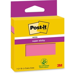 3M Post-it listki super lepljivi roza 76 x 76 mm, - 90 listov