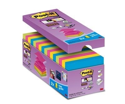 3M Post-it Z-Notes 76 x 76 mm, Super Sticky V-Pack - 16 paketov