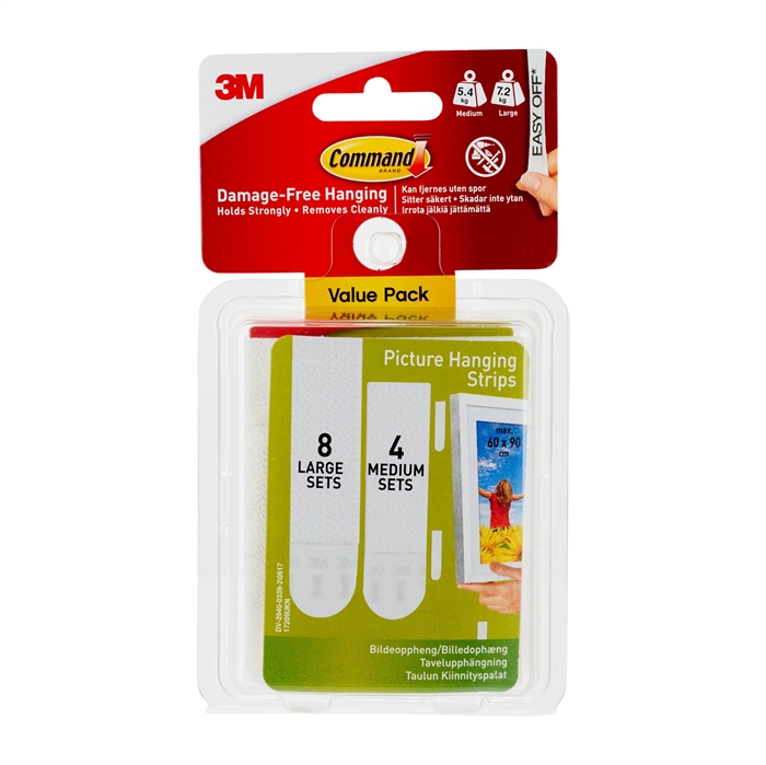 3M Command trakovi za obešanje slik Value Pack, beli