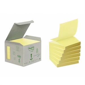 3M Post-it Z-Notes 76 x 76 mm, reciklirano rumeno - 6 paketov