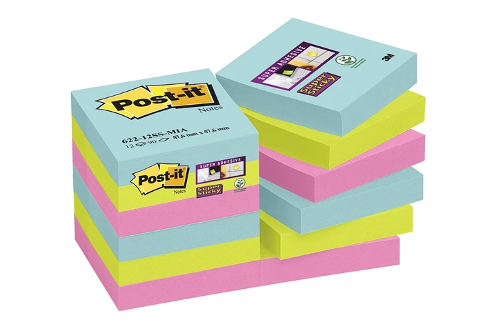 3M Post-it listki močne lepljivi 47,6 x 47,6 mm Kozmični - paket 12 kosov