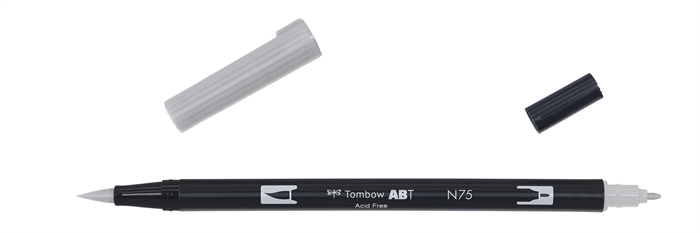 Tombow Marker ABT Dual Brush N75 hladno siv 3.