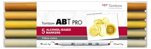 Tombow Marker alkohol ABT PRO Dual Brush 5P-5 rumene barve (5)