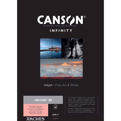 Canson Arches 88 Rag (Pure White) 310 - 5" x 7" , 25 listov