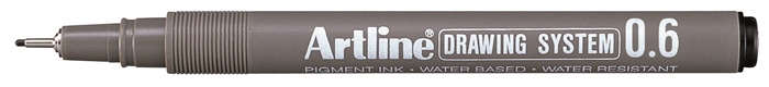 Artline Drawing System 0,6 črni flomaster