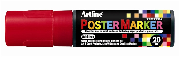 Artline Poster Marker 20 rdeča