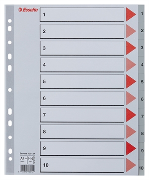 Esselte Register PP A4 maxi 1-10 siva