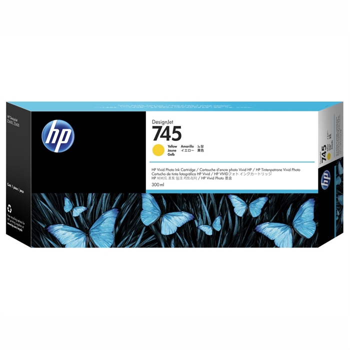 HP 745 rumena kartuša, 300 ml