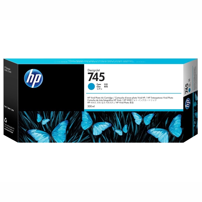 HP 745 cyan kartuša, 300 ml