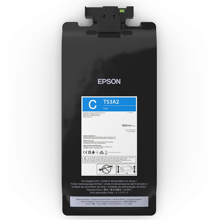 Epson vrečka s črnilom Cyan 1600 ml - T53A2