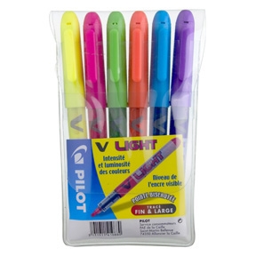 Pilot Highlighter Pen V-Liquid Light Assorted (6)