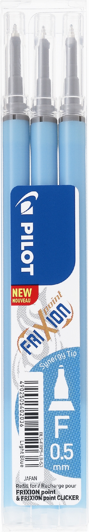 Pilot Frixion Point Clicker 0,5 polnilo svetlo modra (3)