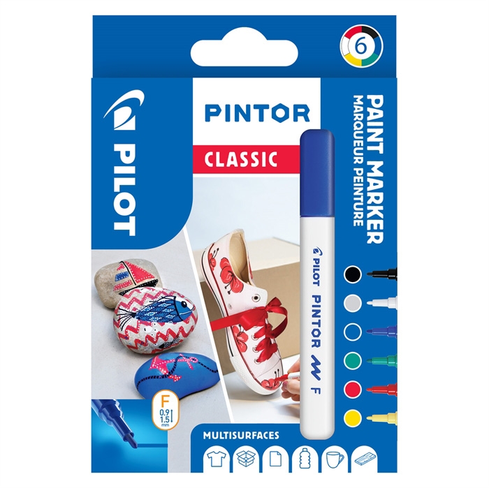 Pilot marker Pintor Fine Classic 1.0 assorted (komplet 6)