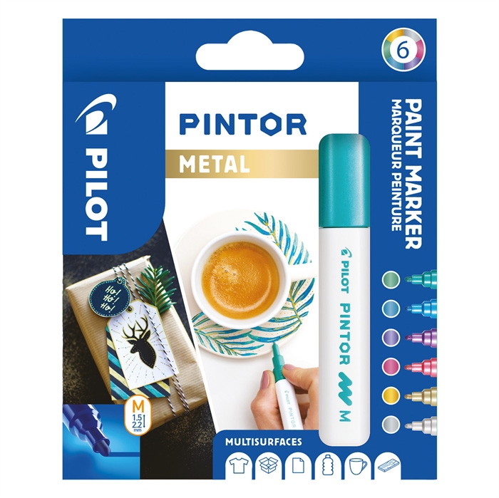 Pilot Marker Pintor Medium Metal Mix 1,4 paket (6)