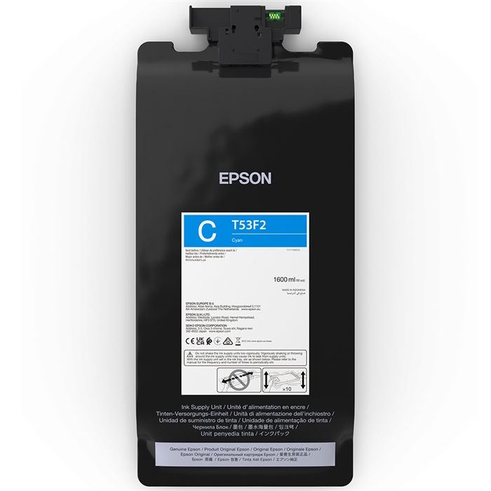 Epson črnilna vrečka Cyan 1600 ml - T53F2