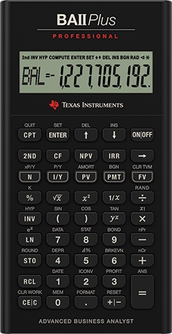 Priro?nik za finan?ni kalkulator Texas Instruments BAII Plus Pro v Združenem kraljestvu