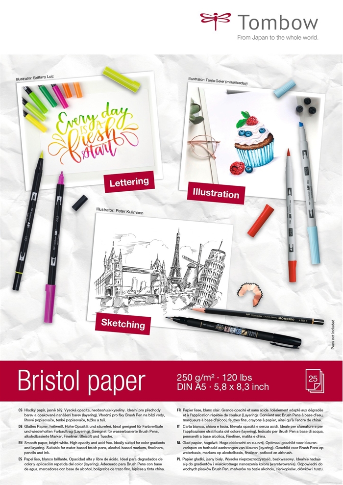 Tombow Sketchbook Bristol A5 250g 25 listov