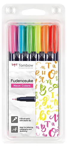 Trd neonski komplet Tombow Marker Fudenosuke (6)