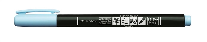 Tombow Marker Fudenosuke nežno pastelno modra